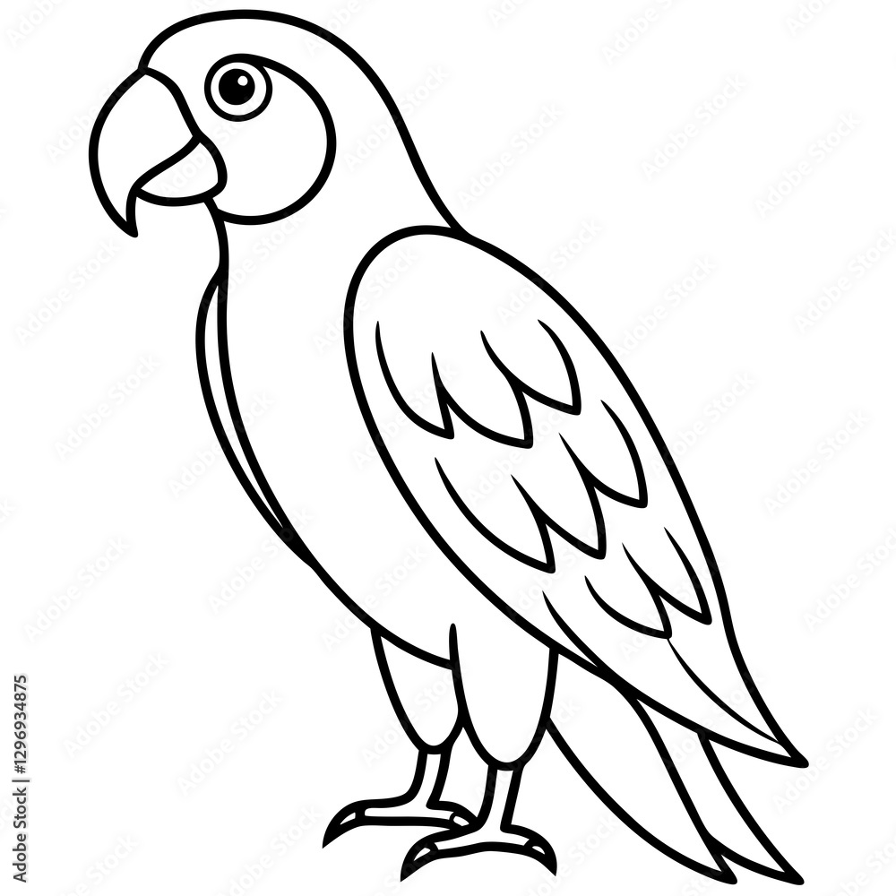 Elegant Parrot One-Line Illustration Elegant Parrot One-Line Illustration