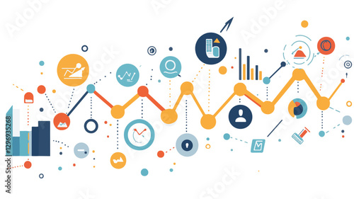 Visualizing Financial Growth and Profitability in the Corporate Landscape and Chart graph investment finance business currency datum economy stock growth diagram market Art & Illustration