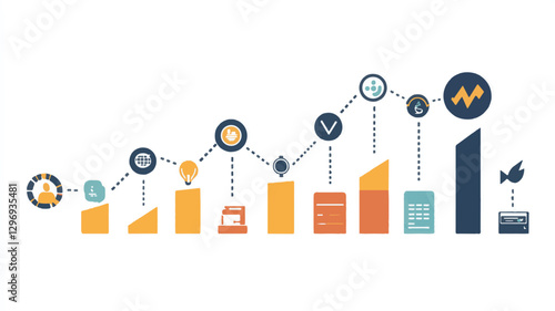 Visualizing Financial Growth and Profitability in the Corporate Landscape and Chart graph investment finance business currency datum economy stock growth diagram market Art & Illustration
