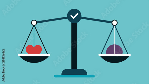 Weight Scale A balance scale where one side is heavily weighed down with stones labeled with negative feelings anger jealousy while the other side is uplifted with lightweight
