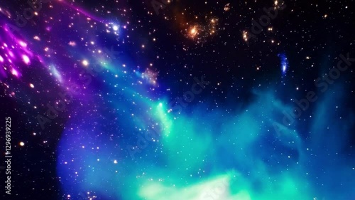 Wallpaper Mural 4K Colorful Cosmic Nebula with Glowing Stars Space Background Animation Torontodigital.ca