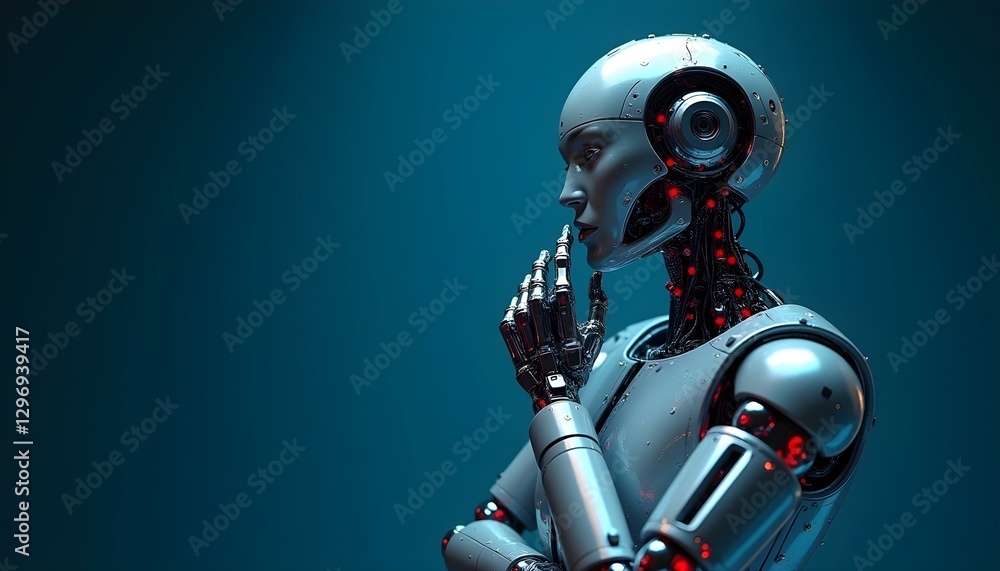 Naklejka premium futuristic cyber woman