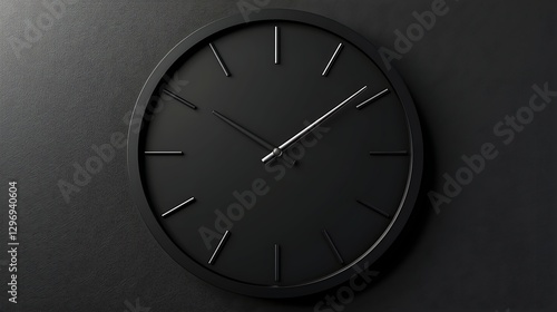 Wallpaper Mural Minimalist black clock on dark background. Simple, elegant time piece with clean design, representing time management and deadlines.

 Torontodigital.ca