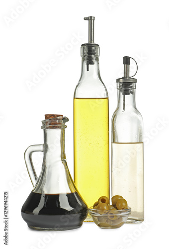 Wallpaper Mural Salad dressings and olives isolated on white Torontodigital.ca