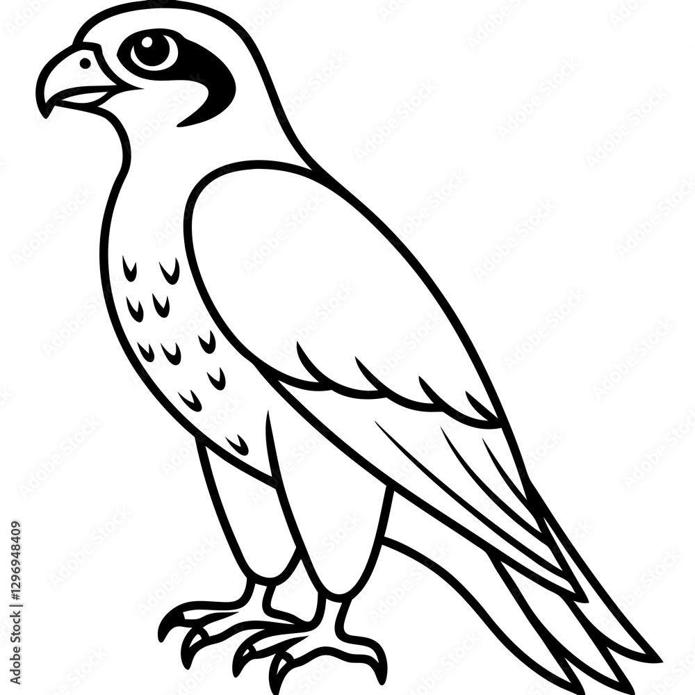 Obraz premium Falcon in a Single Line