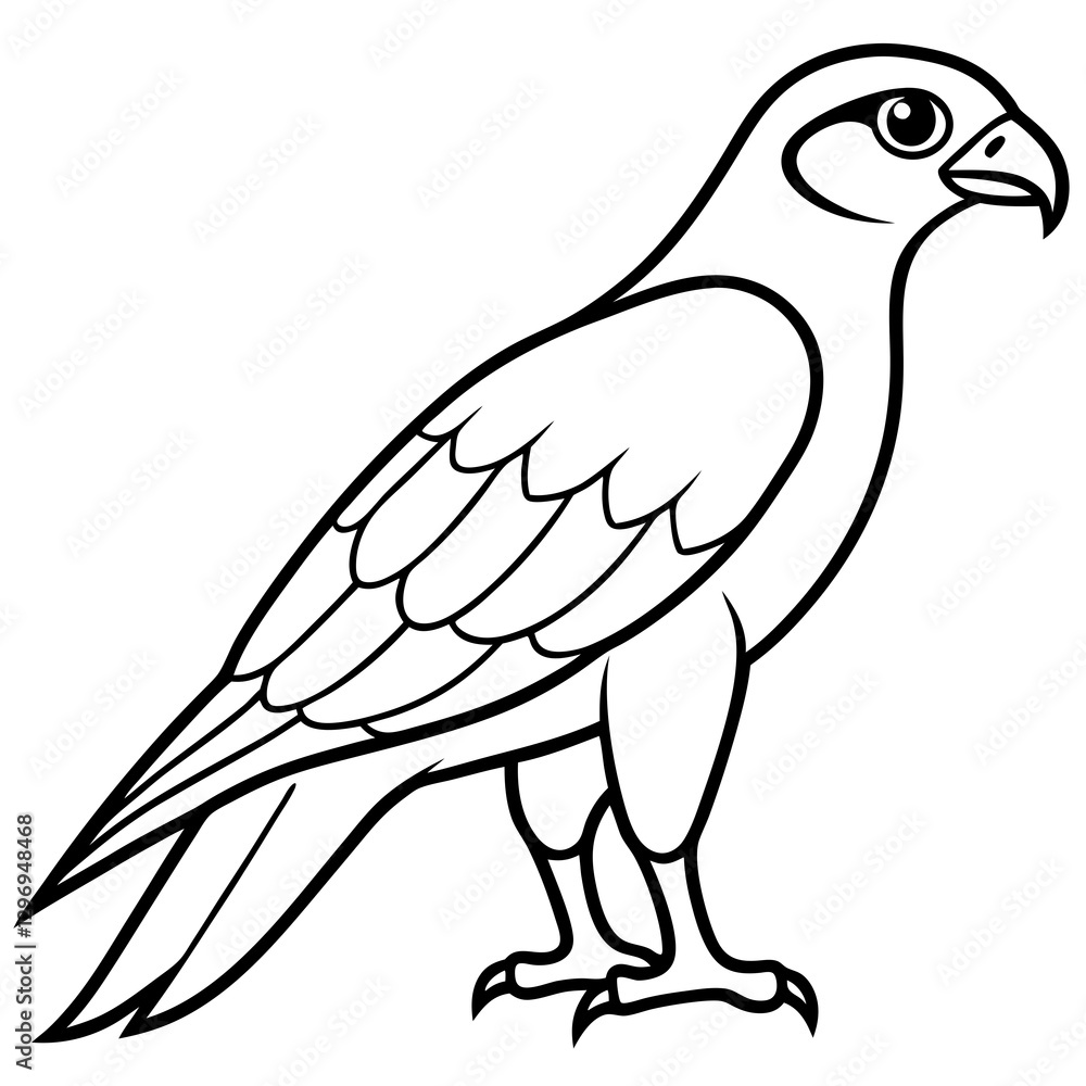 Obraz premium Falcon in a Single Line