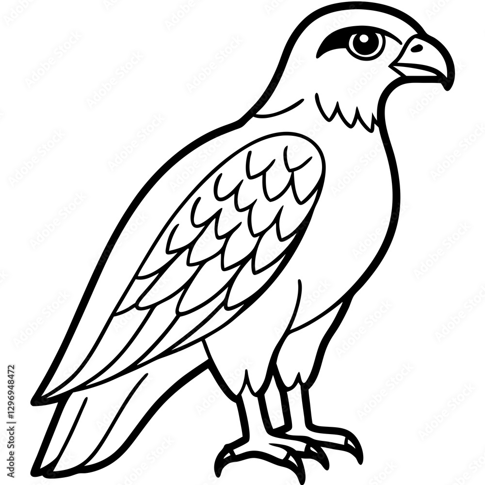 Obraz premium Falcon in a Single Line