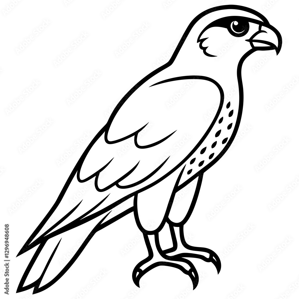 Obraz premium Falcon in a Single Line