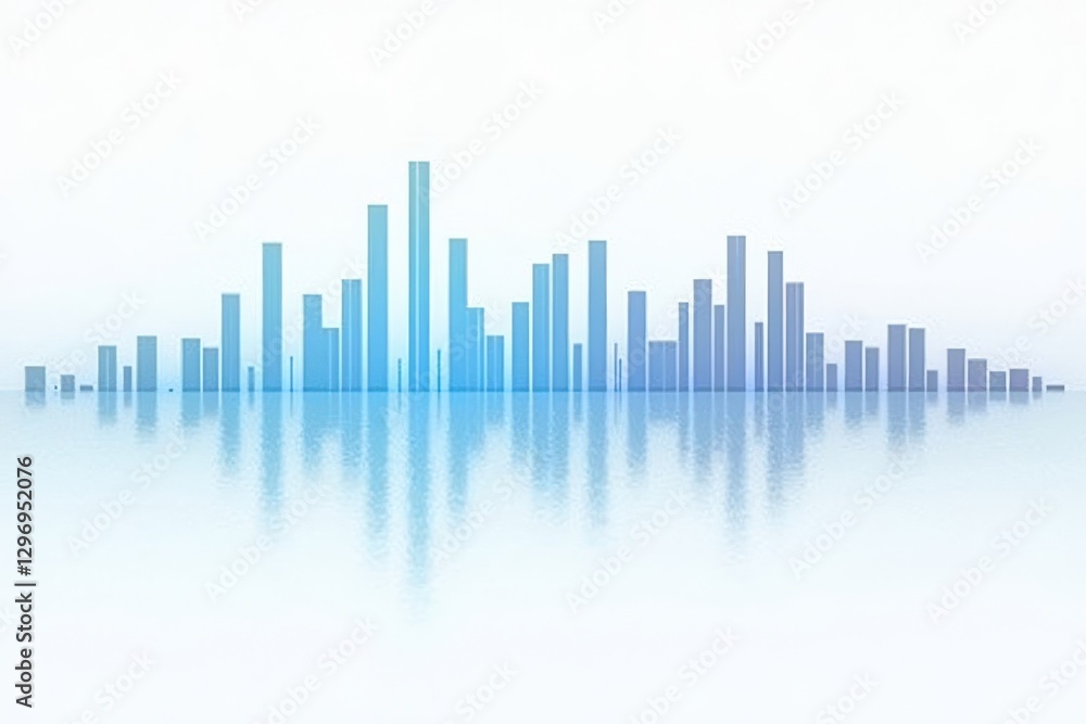 Visual representation of sound waves in blue tones Visual representation of sound waves in blue tones