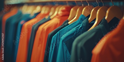 Wallpaper Mural Row of shirts hanging on rack Torontodigital.ca