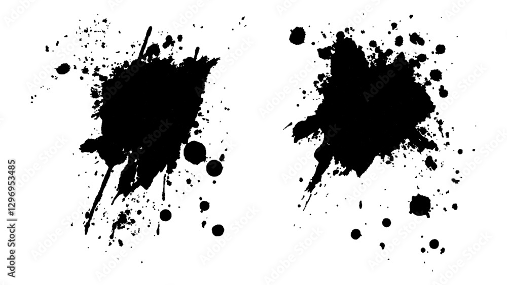 Black color splash, explosion transparent white background. Abstract black watercolor paint splash background. black splash isolated on white background. Black color splash, explosion transparent white background. Abstract black watercolor paint splash background. black splash isolated on white background.