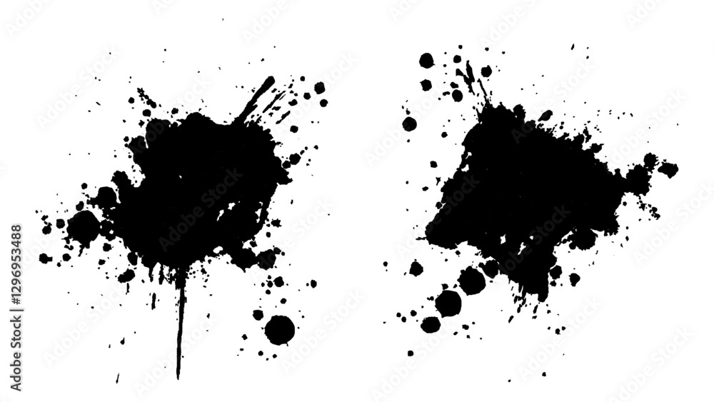 Black color splash, explosion transparent white background. Abstract black watercolor paint splash background. black splash isolated on white background. Black color splash, explosion transparent white background. Abstract black watercolor paint splash background. black splash isolated on white background.