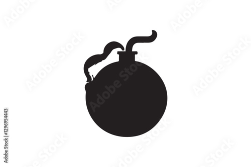 bomb with burning fuse