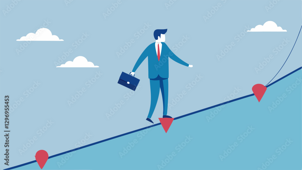 Safety Net An illustration of an investor standing on a tightrope labeled Investment with a safety net below labeled Hedging Strategy showing the protective aspect of hedging. Safety Net An illustration of an investor standing on a tightrope labeled Investment with a safety net below labeled Hedging Strategy showing the protective aspect of hedging.