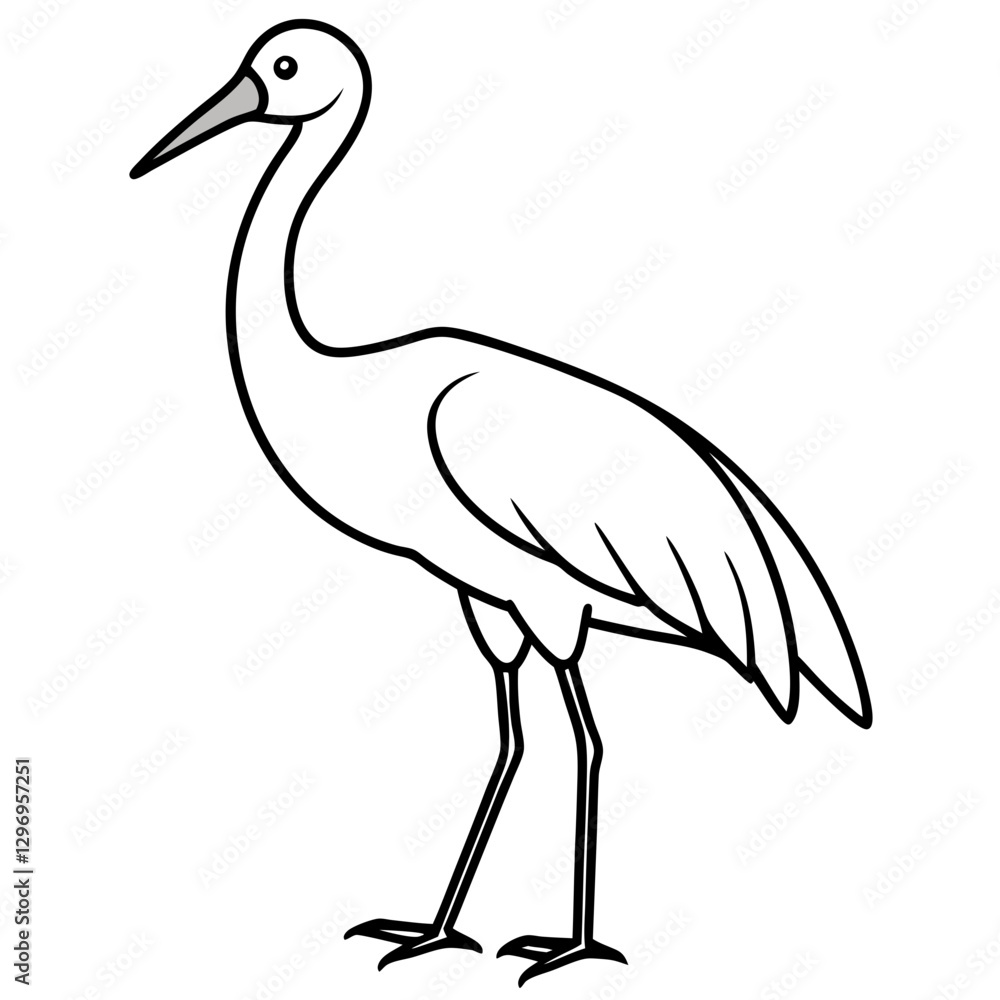 Obraz premium Modern One-Line Stork Art Vector