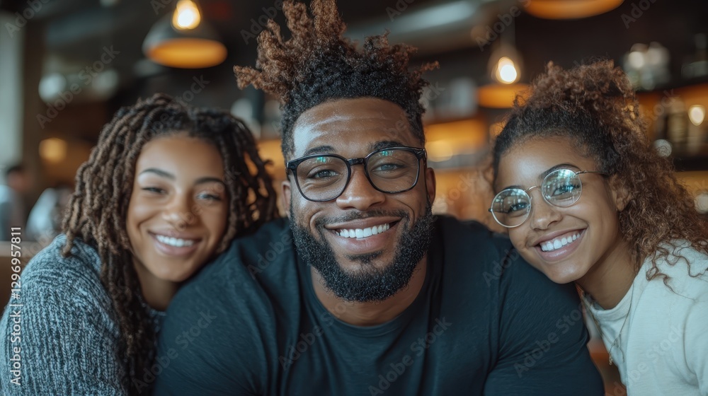 A joyful group of friends poses together in a café, radiating happiness and connection, capturing the essence of friendship, togetherness, and shared experiences. A joyful group of friends poses together in a café, radiating happiness and connection, capturing the essence of friendship, togetherness, and shared experiences.
