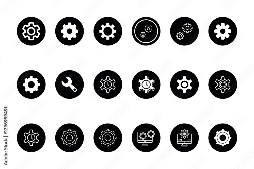Setting icon set isolated Vector illustration Setting icon set isolated Vector illustration