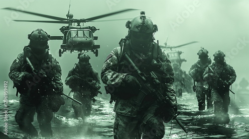 A landing ship in a military operation tanks and e_008