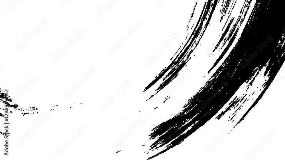 Naklejka premium Grunge black and white urban vector texture. design brush strokes. Overlay texture. Faded black-white dyed paper texture. Sketch grunge design. Use for poster, cover, banner, mock-up, stickers layout.