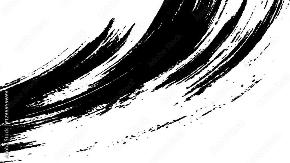 Naklejka premium Grunge black and white urban vector texture. design brush strokes. Overlay texture. Faded black-white dyed paper texture. Sketch grunge design. Use for poster, cover, banner, mock-up, stickers layout.