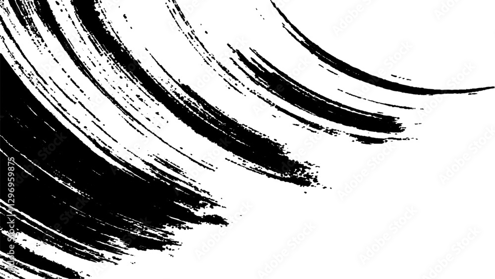 Fototapeta premium Grunge black and white urban vector texture. design brush strokes. Overlay texture. Faded black-white dyed paper texture. Sketch grunge design. Use for poster, cover, banner, mock-up, stickers layout.