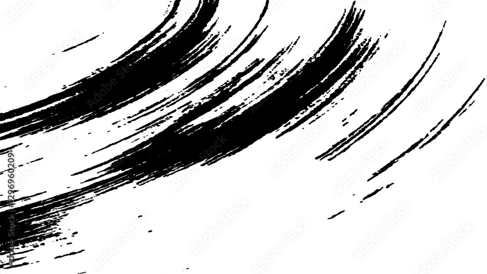 Fototapeta premium Grunge black and white urban vector texture. design brush strokes. Overlay texture. Faded black-white dyed paper texture. Sketch grunge design. Use for poster, cover, banner, mock-up, stickers layout.