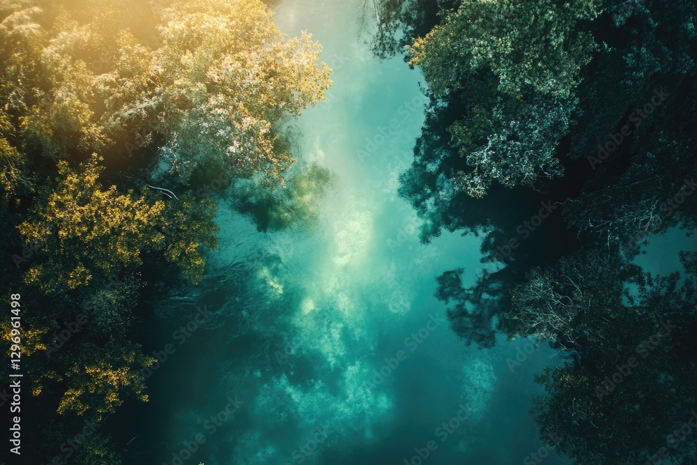 Obraz premium River Landscape from ABOVE