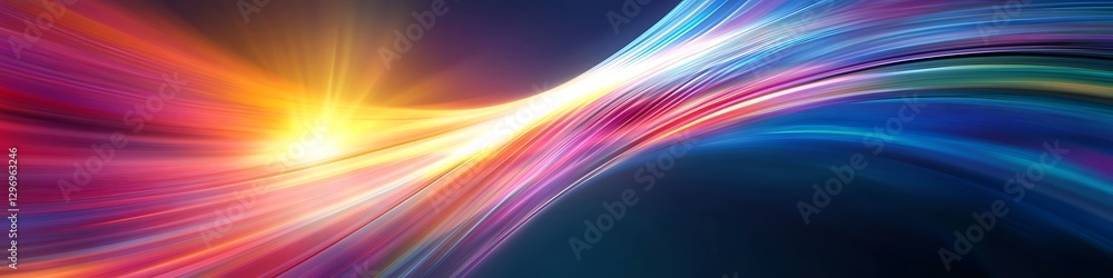 Obraz premium A vibrant, abstract energy burst with a wide white space for text
