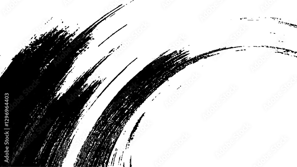 Obraz premium Black paint isolated on white background. Vector black paint brush grunge texture. Paintbrush black Ink splash on white paper abstract background.