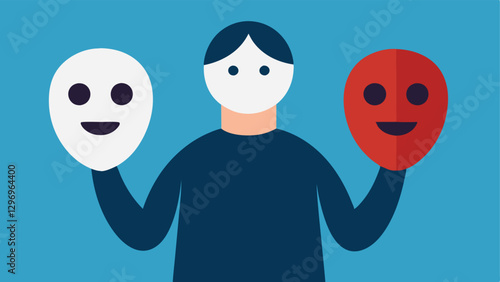 Three Masks A single figure with three distinct masksone depicting admiration another manipulation and the third blank or emotionlessrepresenting the three facets of the Dark