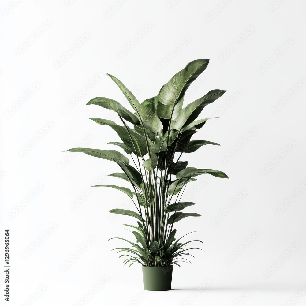 tall green plant in simple pot, showcasing vibrant leaves and modern aesthetic. Perfect for home decor or office spaces, adding touch of nature and freshness tall green plant in simple pot, showcasing vibrant leaves and modern aesthetic. Perfect for home decor or office spaces, adding touch of nature and freshness