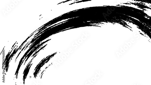 Wallpaper Mural Black ink brush stroke on white background. Abstract grunge background. Black paint isolated on white background.  Torontodigital.ca
