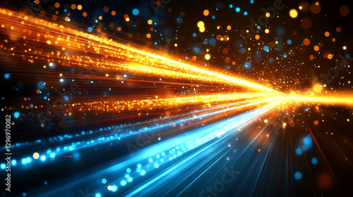 A dynamic pastel light speed background with laser rays and a glowing flare at the center, creating a motion blur effect, symbolizing futuristic technology, progress, and innovation.

