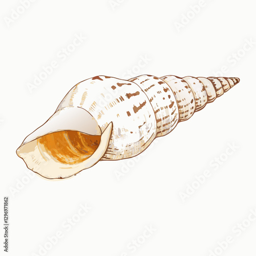 Image of rhinoclavis aspera is a species of sea snail a marine gastropod mollusk vector  illustration