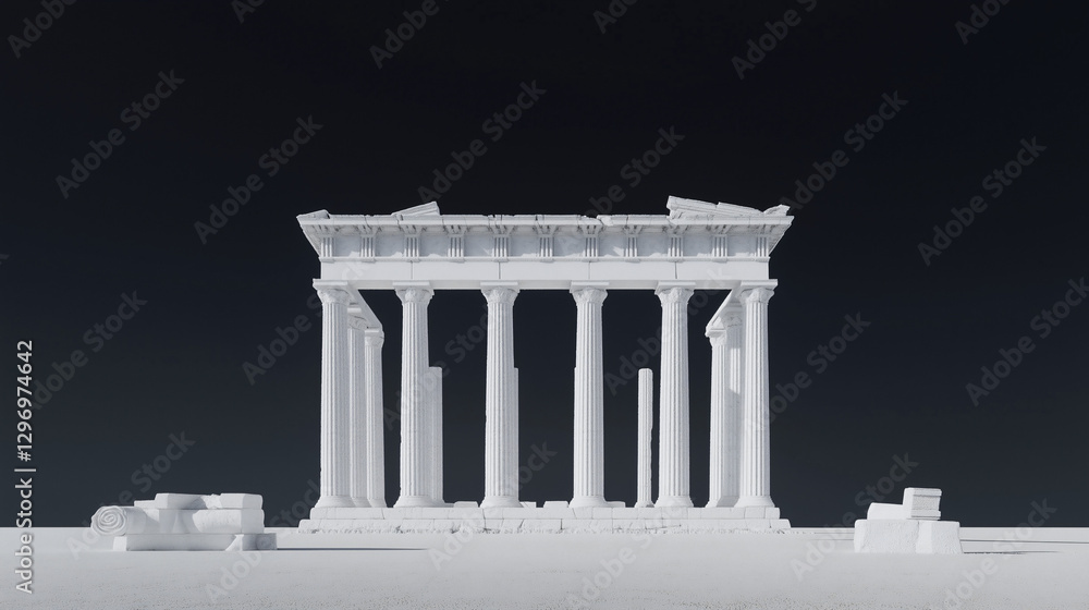 Obraz premium Parthenon Model: A meticulously crafted model of the Parthenon stands in stoic elegance, evoking the grandeur of ancient Greece.