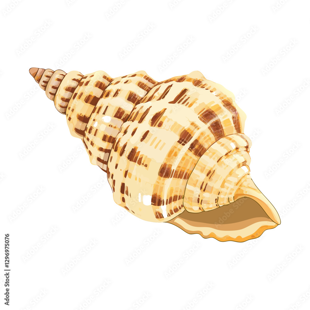 Fototapeta premium Conch shall isolated white vector illustration