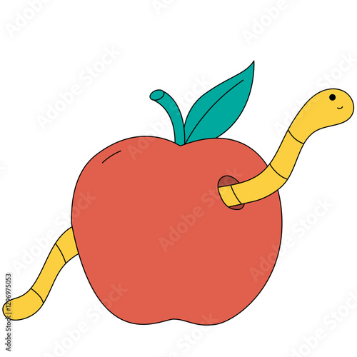 apple with worm