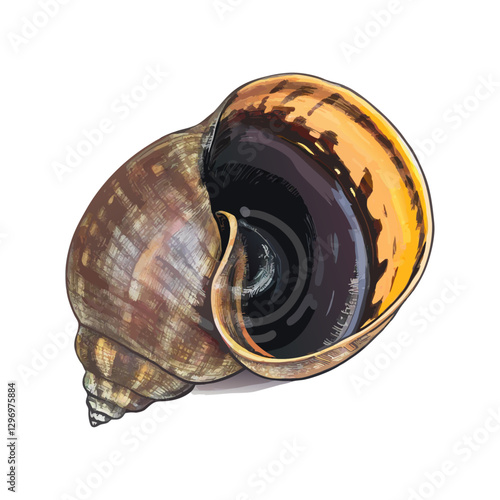 Image of apple snail Pila ampullacea isolated on white background Animal vector  illustration