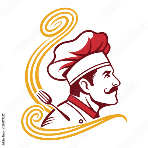 Creative chef cooking logo vector