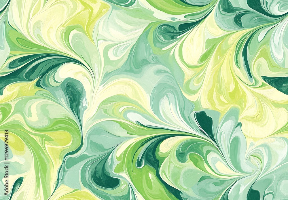 Abstract green and yellow color liquid swirling seamless patterns background Abstract green and yellow color liquid swirling seamless patterns background