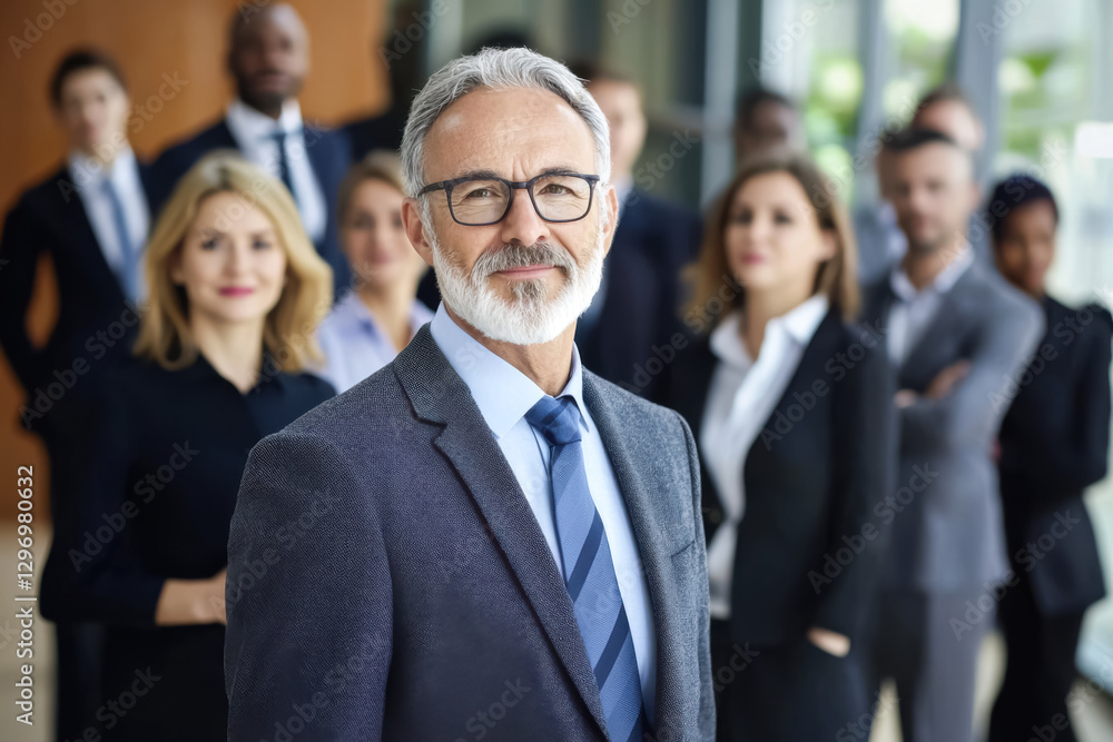 Senior Business Leader Standing Confidently with Team
Senior Business Leader Standing Confidently with Team