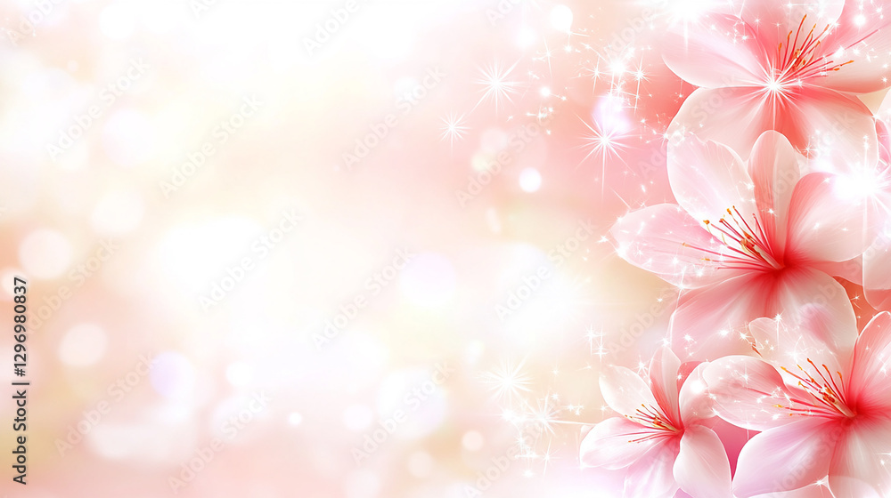 Stunning Pink Flowers with Sparkling Background Stunning Pink Flowers with Sparkling Background