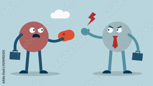 RockPaperScissors A game of rockpaperscissors between a fearful character rock and a greedy character scissors emphasizing how emotions can affect the outcomes of financial