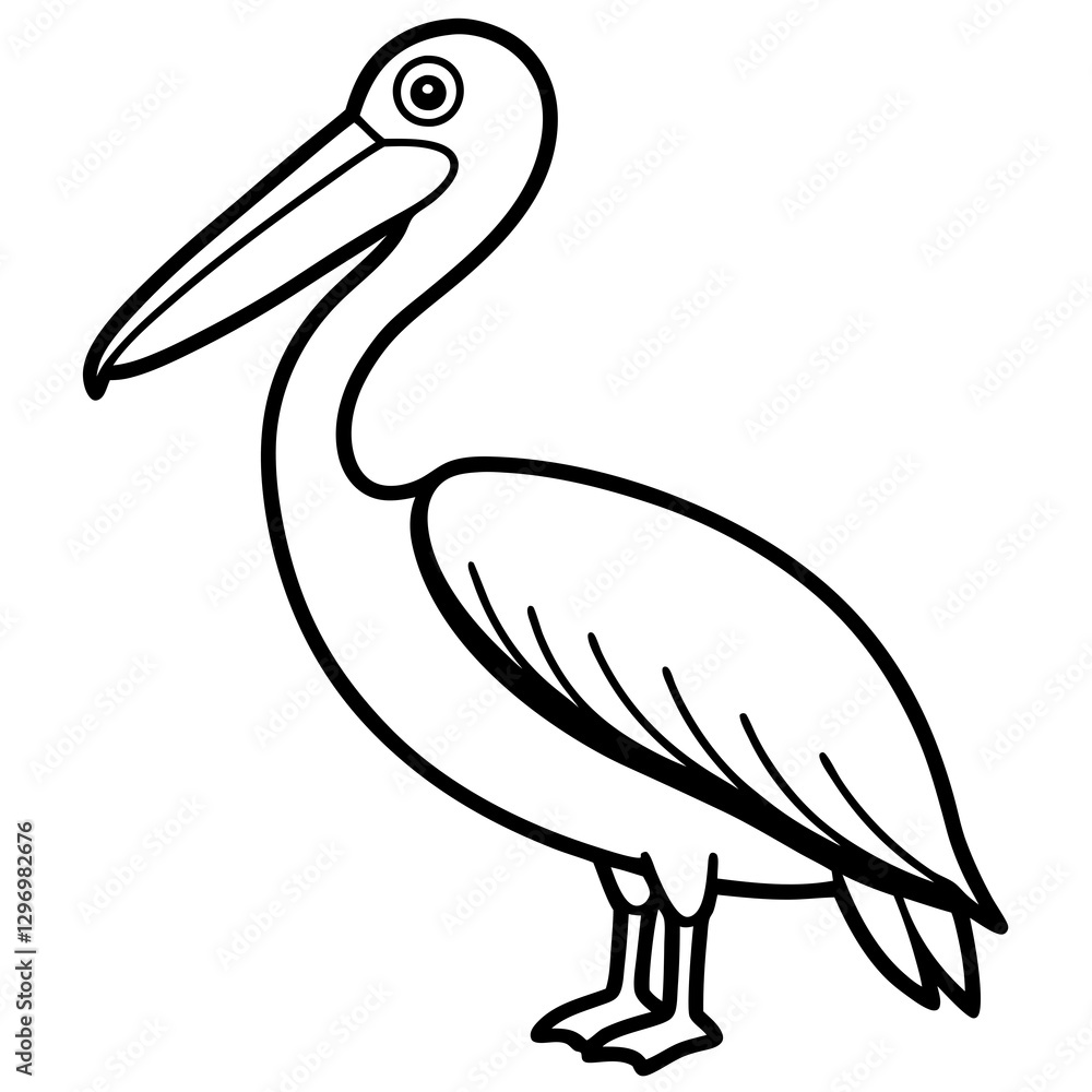 Fototapeta premium Single Line Pelican Vector Artwork