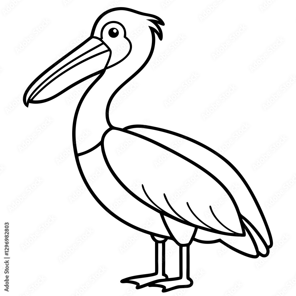 Fototapeta premium Single Line Pelican Vector Artwork