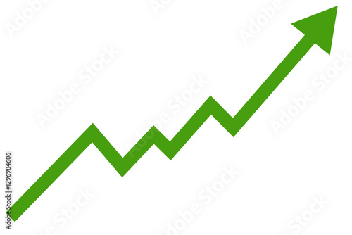 green arrow graph stock market growth up trend concept of business growth stock market profit