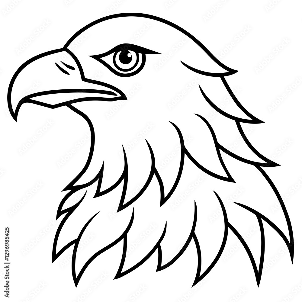 Obraz premium Sleek Eagle Outline in Vector Format