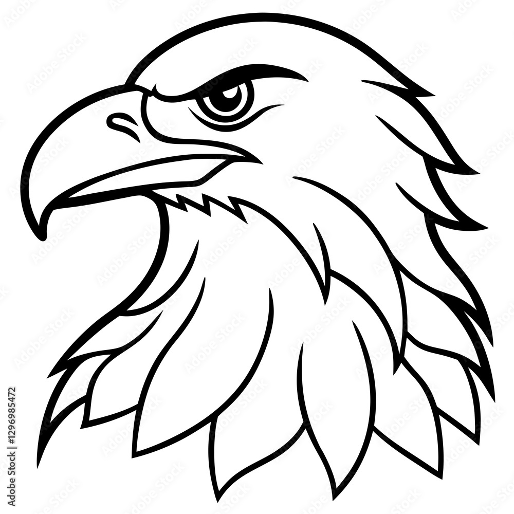Obraz premium Sleek Eagle Outline in Vector Format