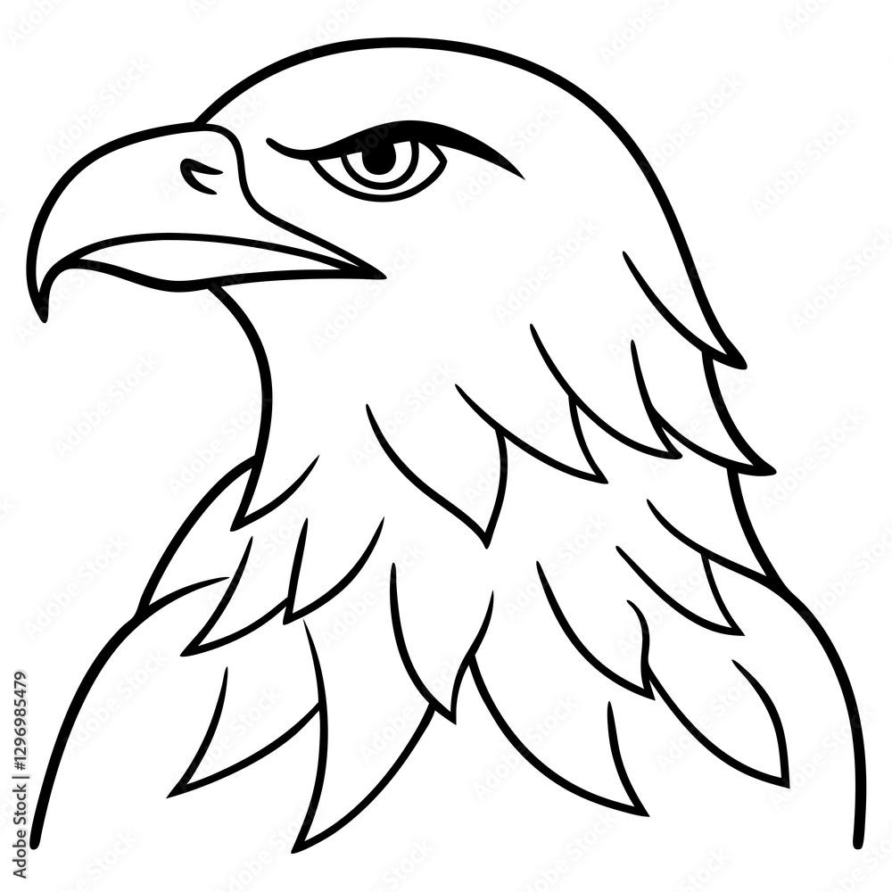Obraz premium Sleek Eagle Outline in Vector Format