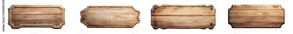 Four Wooden Signs, Vertical, Rustic Design, Isolated on Transparent Background, Wooden sign, texture, board Four Wooden Signs, Vertical, Rustic Design, Isolated on Transparent Background, Wooden sign, texture, board